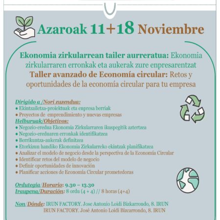 (EZ02/022) Taller avanzado de Economía Circular •  Retos y oportunidades de la economía circular para tu empresa
