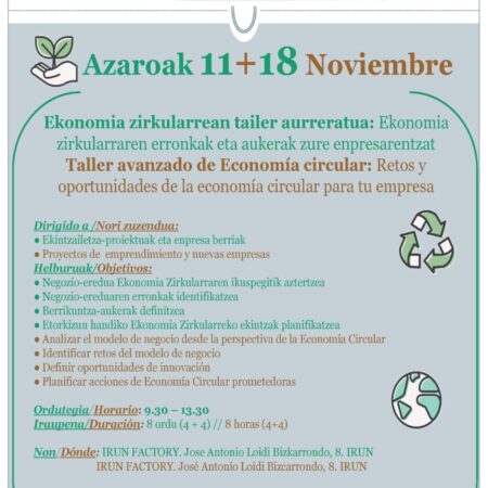 (EZ02/022) Ekonomia zirkularrean tailer aurreratua • Ekonomia zirkularraren erronkak eta aukerak zure enpresarentzat