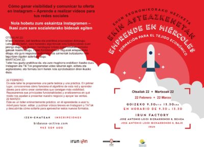 (EI02/023) Ekin asteazkenetan • Nola hobetu zure eskaintza Instagramen – Ikasi zure sare sozialetarako bideoak egiten