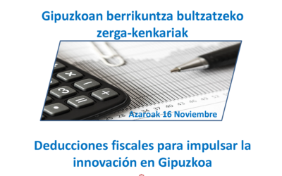 (BG01/023) Jornada • Deducciones fiscales para impulsar la innovación en Gipuzkoa