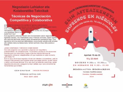 Emprende en miércoles • Técnicas de Negociación Competitiva y Colaborativa (EI02/026)