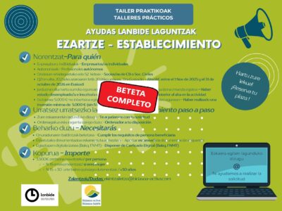 02/10/2026-Taller solicitud Ayudas Establecimiento Lanbide (LEZG010/026)