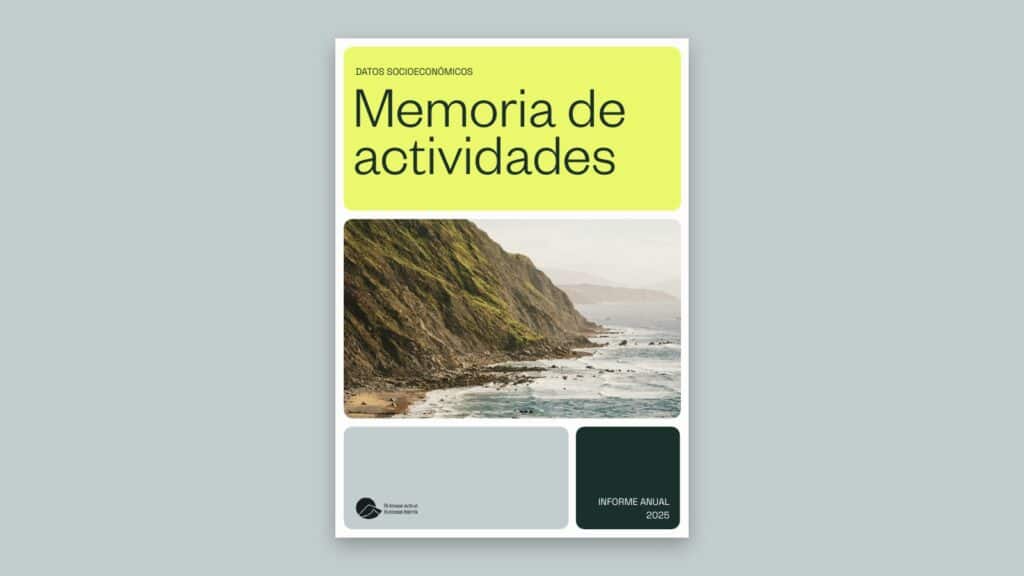 Portada de la Memoria de actividades 2025 de Bidasoa activa